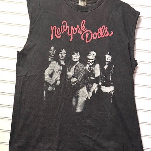 NY Dolls Vintage Cygnus Sleeveless Shirt 2004 Randall's Island Punk Large Rare - Picture 2 of 5